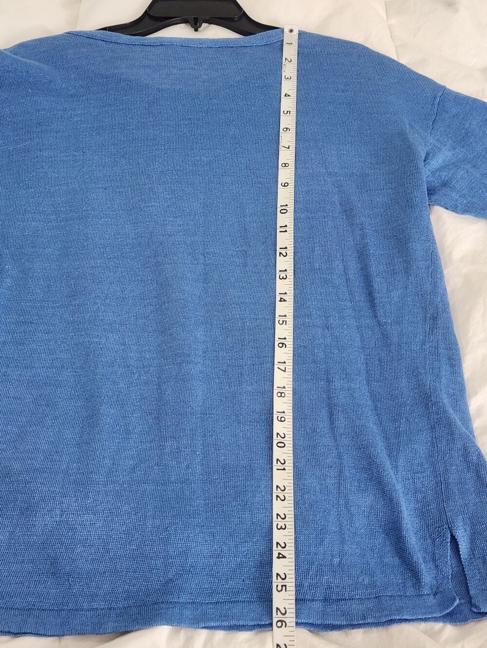 J. MCLAUGHLIN linen Sweater Top Blue Knit Size M - Picture 7 of 8